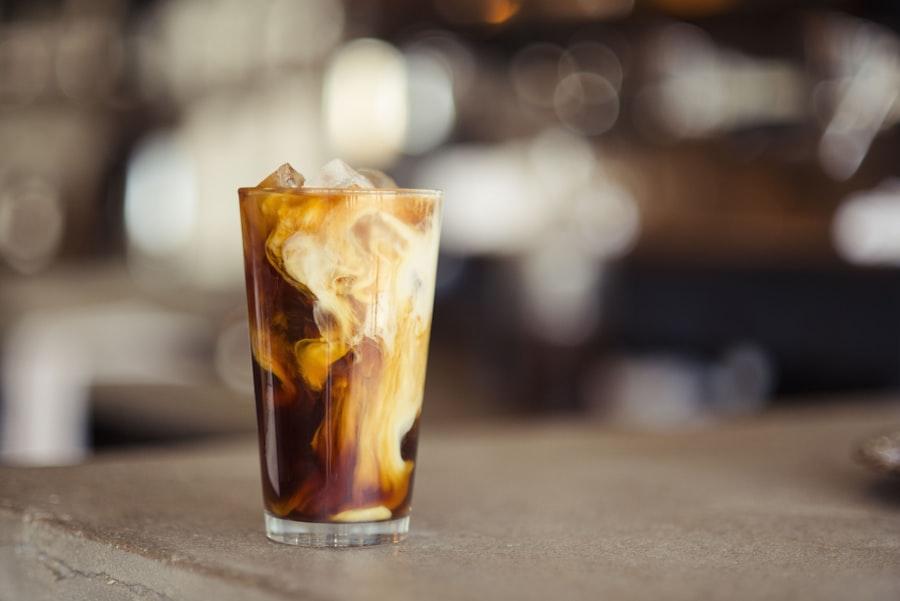 Line-up of cold coffees and mojitos