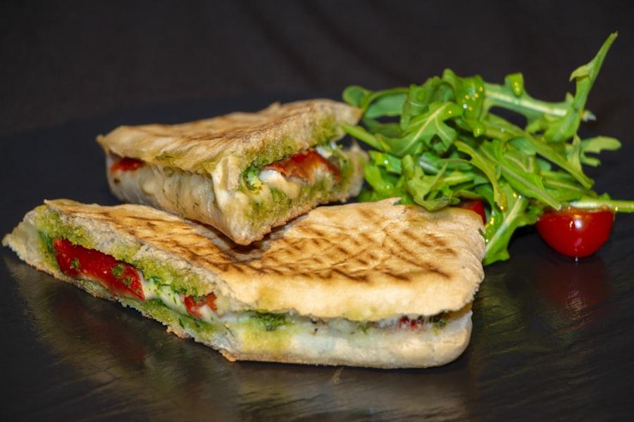 Close-up of a loaded Indori Jumbo Sandwich